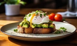 Avokádós pirítós buggyantott tojással